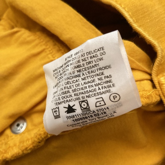 Tory Burch High Rise Skinny Jeans Pants Marigold Yellow Size 26 Stretch Like New - Picture 12 of 12